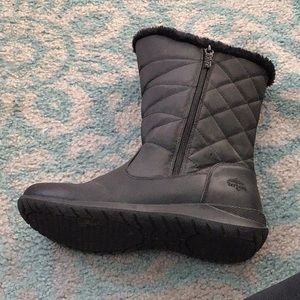 Leather Black Totes Winter Boots